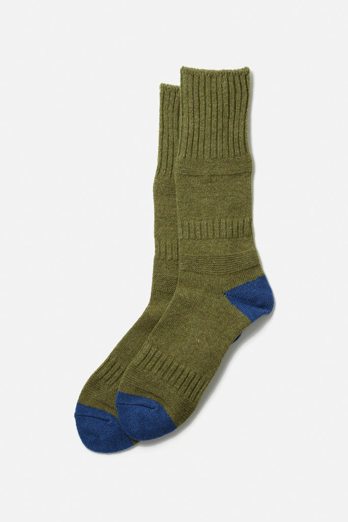 RoToTo, Comfy Room Socks Blue Green/Charcoal