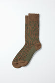 RoToTo Rain Drop Crew Socks / Olive Drab Green