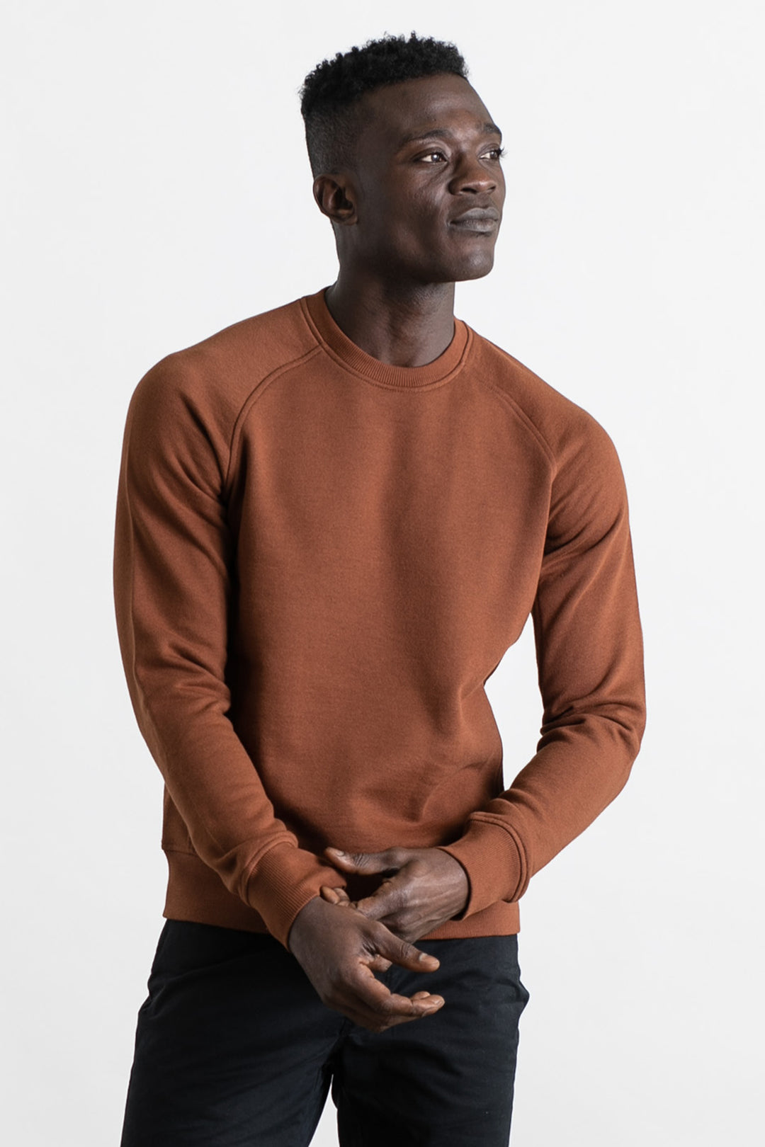 Fremont Burnt Umber Organic Raglan Sleeve Crewneck Sweatshirt – Bridge ...