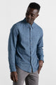 Sutton Slim Shirt / Indigo Herringbone